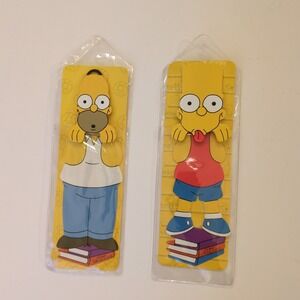The SImpsons 2007 Bart & Homer Metal Hangover Page Bookmarks - Fox & Russ Berrie